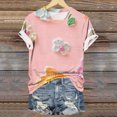 thumbnail image 1 of Liquidation Fatuov Blouses Grande Taille Col Rond pour Femmes Imprimé Floral T-Shirts Graphiques d'Été Manches Courtes T-Shirts Confortables Multicolores, 1 of 5