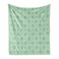 thumbnail image 1 of Mint Soft Flannel Fleece Blanket, Big and Little Circles in Symmetrical Composition with Vintage Pastel Colors, Cozy Plush for Indoor and Outdoor Use, 70" x 90", Mint and Pale Green, by Ambesonne, 1 of 6