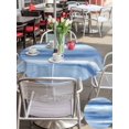 thumbnail image 5 of Outdoor Tablecloth with Umbrella Hole for Patio/Picnic/Party/Camping, Navy Blue Grey Waterproof Table Cloth Round Cover Washable, Abstract Art Oil Painting Blue Ombre (Dia 54"), 5 of 9