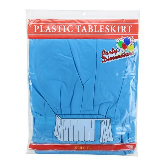 Party Dimensions 29"H x 14"L Island Blue Plastic Disposable Party Table Skirt