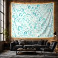 thumbnail image 6 of Teal Leopard Rings Across an Off-White Background, Dreamy Watercolor for Animal Print Fans, Wildlife Wall Art, Housewarming Gift, Tapestry Wall Hanging for Bedroom and Studio, 6 of 7