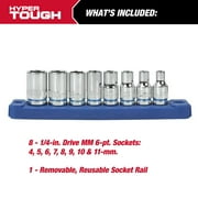 Hyper Tough 19-Piece 1/4-inch Drive Ratchet and Socket Set (SAE and mm)