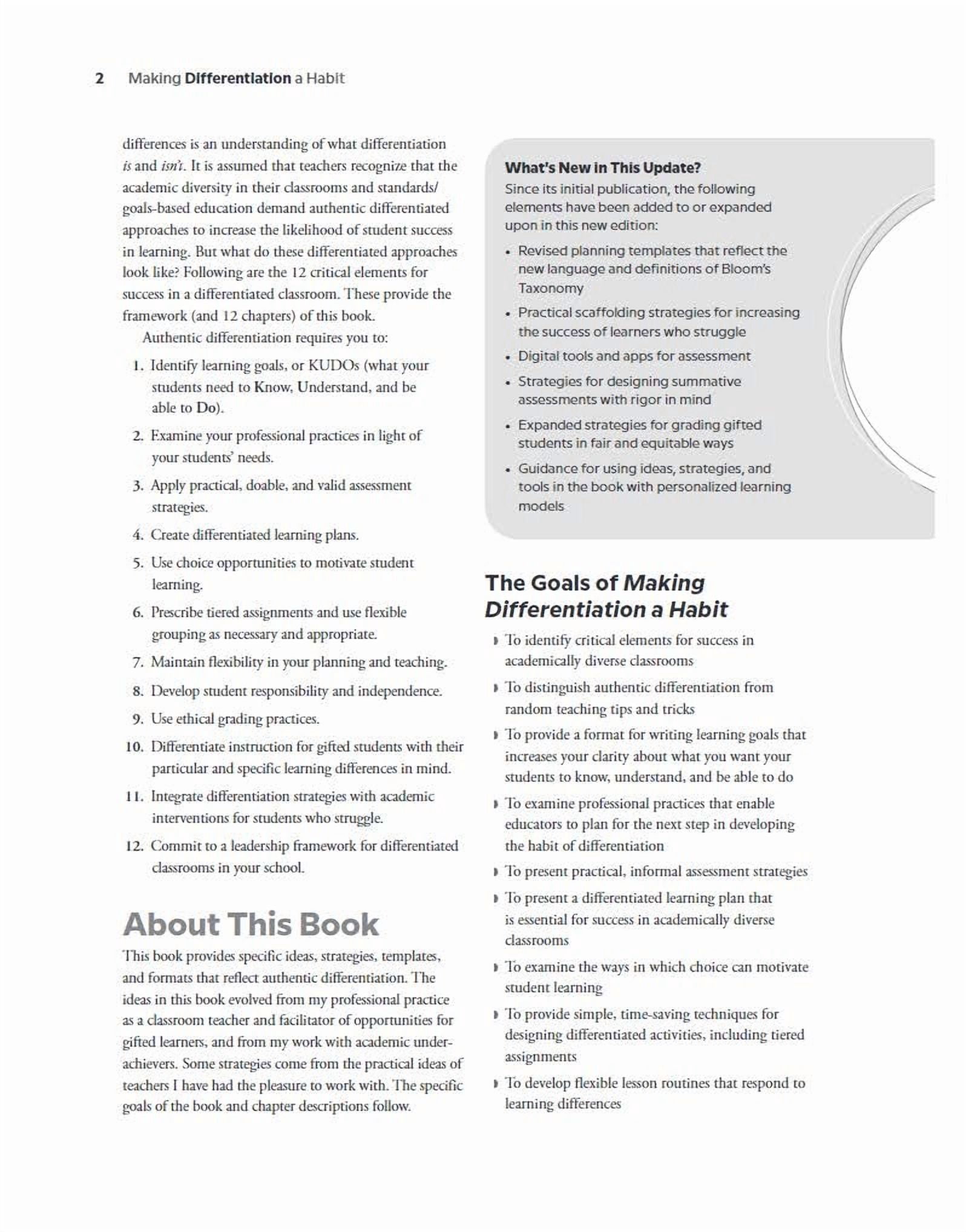 Making Differentiation a Habit: How to Ensure Success in Academically Diverse Classrooms
