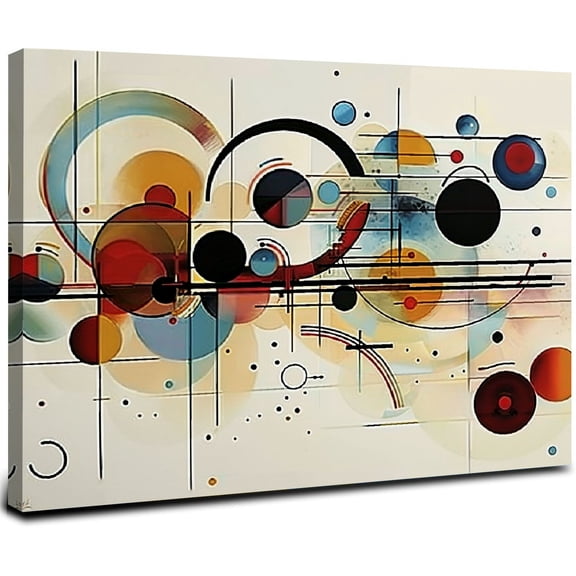 JRXY Framed Wall Art Abstract Artwork Colorful Wall Art Geometric Pattern Modern Living Room Bedroom Office Decor Wall Decor Can Be Hung Directly 20x16inch