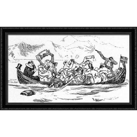 - Brudeferden I Hardanger 40x24 Large Black Ornate Wood Framed Canvas Art by Theodor Severin Kittelsen