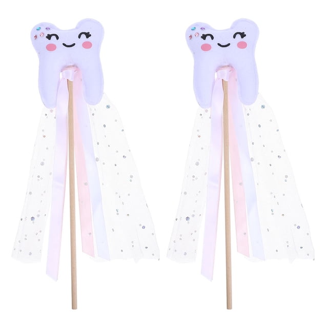 2 Pcs Baguette de Fée des Dents Bâton en Forme de Dent pour Enfants Accessoires de Fête Déguisement Performance Baguette de Fée Colorée pour Filles pour Fêtes Festivals et Performances