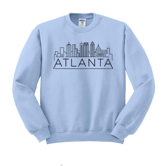 Skyline Atlanta Georgia Sweatshirt Unisex 3X-Large Light Blue