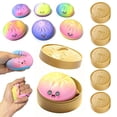 thumbnail image 1 of Dumpling Squishies Mystery Set with Steamer Box, Super Mega Rainbow Dumplings, Jumbo Sensory Stress Relief Fidget Toy, Giant Pink Dumpling Squishies Stress Ball for Anxiety Relief for Adults and Teen, 1 of 7