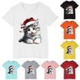 thumbnail image 5 of Odeerbi Toddler Boys Girls Christmas T-shirt Fashion Cute Christmas Printed Casual Short Sleeve Cotton Top Shirt Toddler Clothes Pink, 5 of 5