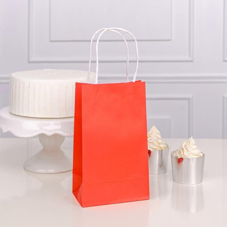 Sac en papier rouge de 10 paquets