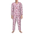 thumbnail image 3 of Balery Flower Butterfly Pijama para Hombre de Dos Piezas con Manga Larga, Conjunto de Dormir y Descanso Suave con Bolsillos-Large, 3 of 7