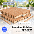 0.56in Thick 48 Sq Ft Exercise Mats 12 Tiles Upgraded Rubber Top With ...