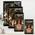thumbnail image 4 of Designart ' Retro Girl In Golden Art Deco Geometrics I ' Modern Canvas Wall Art Print, 4 of 4