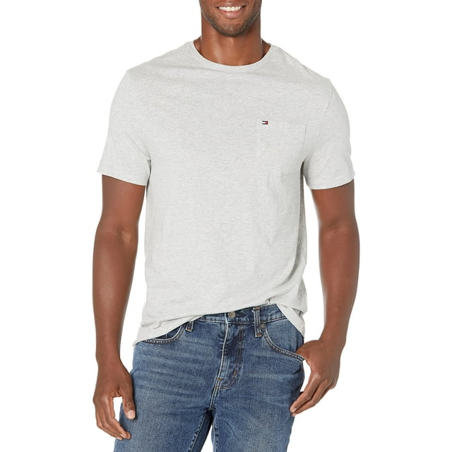Camiseta Tommy Hilfiger Big and Tall para hombre gris claro BG-2XL