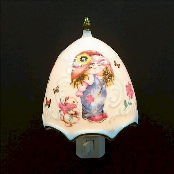 Girl on An Umbrella Shaped Night Light