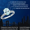 thumbnail image 2 of Gem Stone King 10K Two Tone Gold Sky Blue Topaz and Lab Grown Diamond Engagement Ring for Women | 2.20 Cttw | Oval 9X7MM | Gemstone November Birthstone | Size 8, 2 of 6