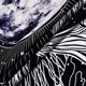 thumbnail image 5 of (148 x 200 cm) Wall tapestry, psychedelic, with moon, star and cloud pattern, black and white, for bedroom, 5 of 5