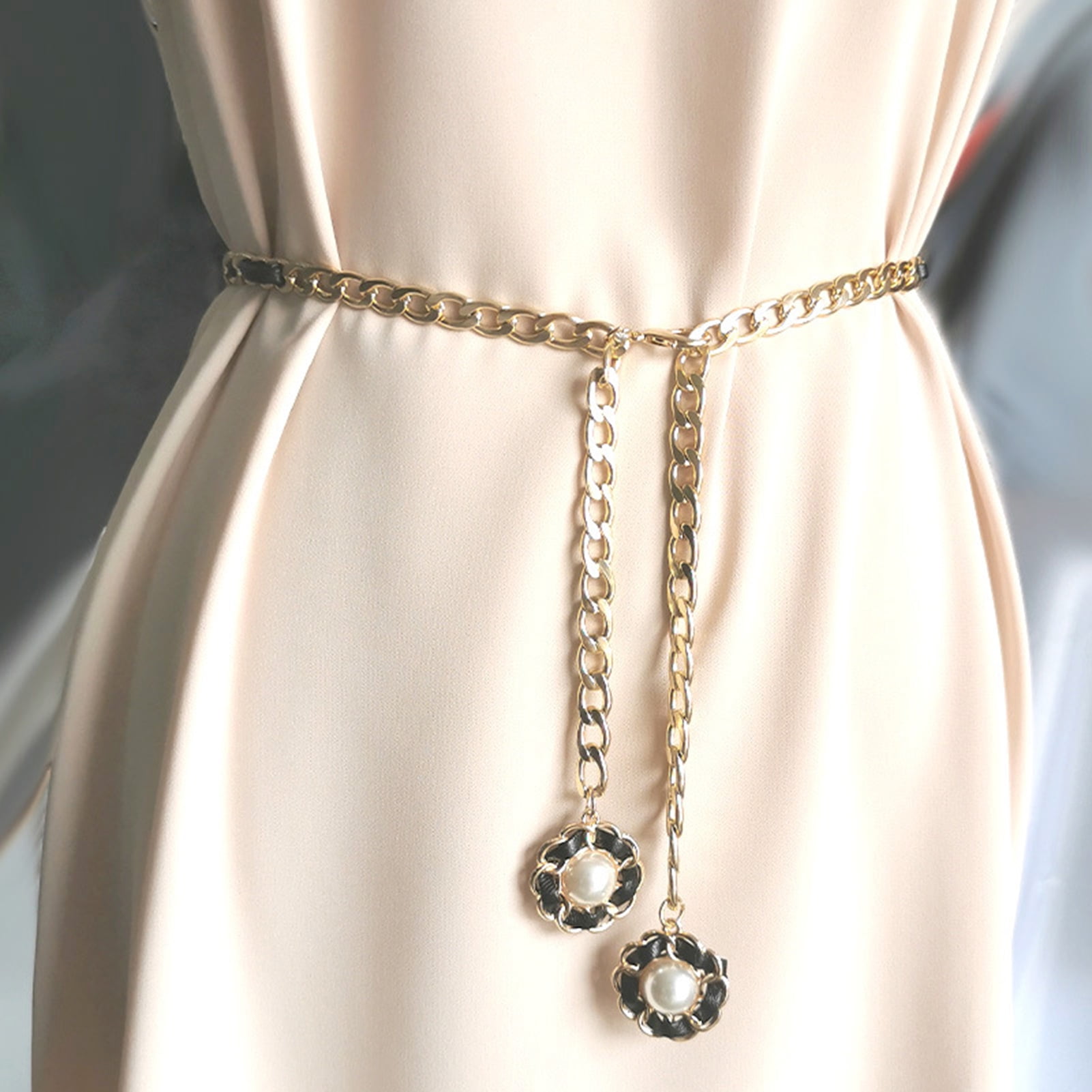 Neinkie Chain Belt For Women Wasit Chain Belt Chain Chunky Belt Chain Gold Chain Belts Black 110cm