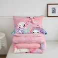 thumbnail image 5 of Erosebridal Axolotl Bedding Set Bedroom Decor,Cute Cartoon Axolotl Sea Shell Background Kawaii Bedding Set,Cartoon Sea Animals Axolotl Comforter King Size with 2 Pillowcase, 5 of 7