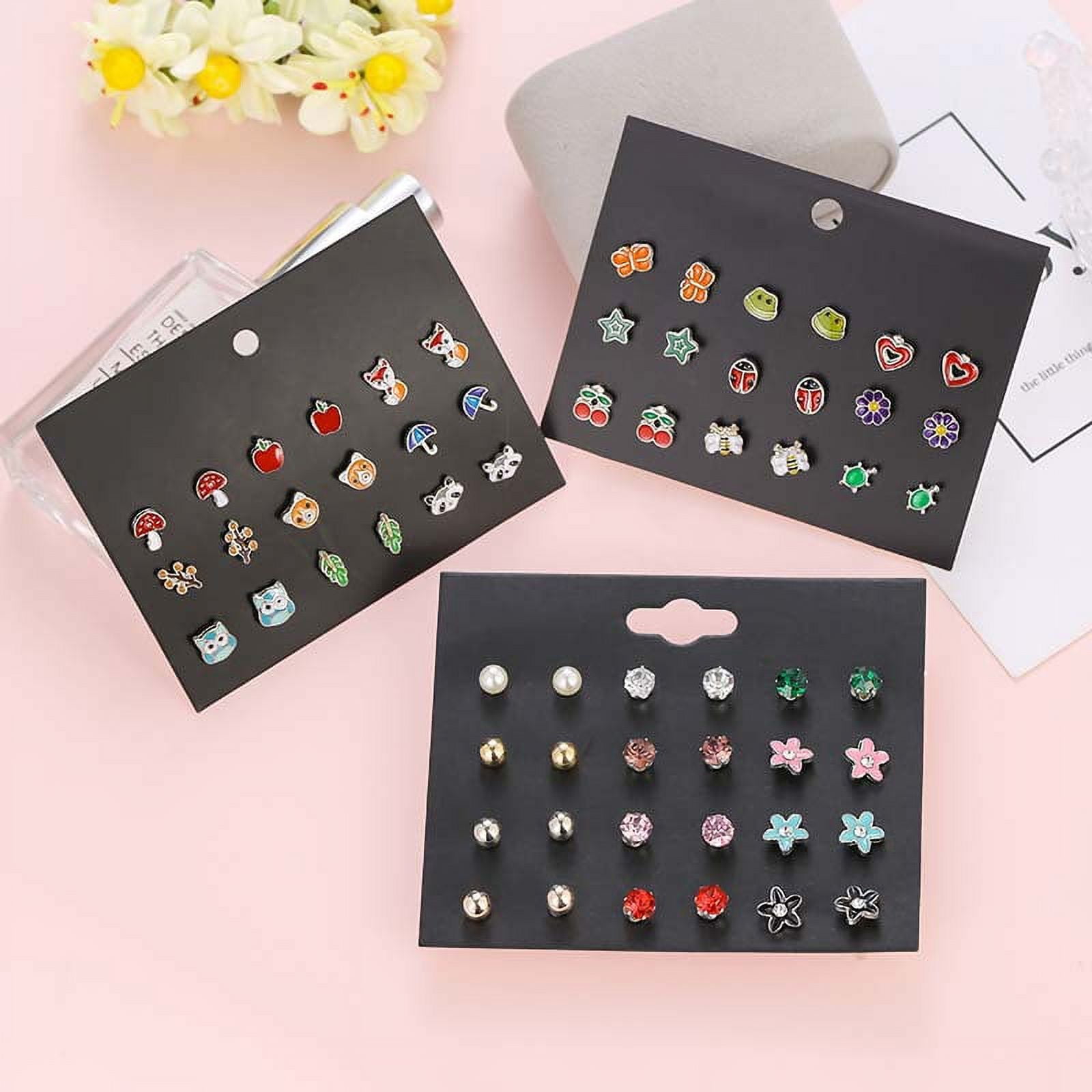 33/30 Pairs Hypoallergenic Stud Earrings for Girls, Teens 