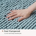 thumbnail image 3 of Chenille Bathroom Rugs Mat 24"x17", Non-Slip Bath Mat for Bathroom Floor & BathTub, Washable Shower Shag Bath Rugs, Soft Fluffy Thick Water Absorbent Microfiber Shower Mat, Aqua Heather, 3 of 6