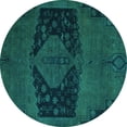 thumbnail image 1 of Ahgly Company Indoor Round Abstract Turquoise Blue Modern Area Rugs, 8' Round, 1 of 4
