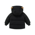 thumbnail image 4 of GYRATEDREAM Kids Winter Jacket Boys Girls Warm Winter Snowsuit Jacket Outerwear Clothes Zipper Thick Fleece Removable Hooded Snow Coat for 5-6Y Black, 4 of 7