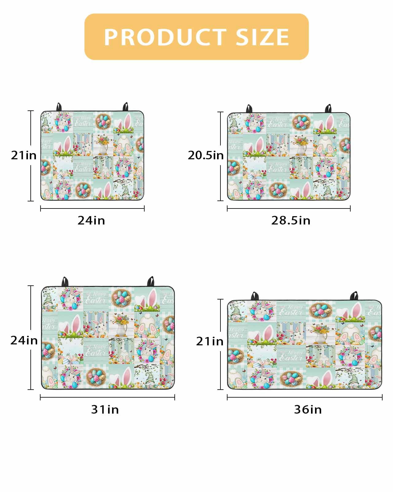 Large Induction Cooktop Protector Mat Easter Stove Top Covers for Electric Stove, Spring Watercolor Eggs Farmhouse Gnomes Wooden Grain Decorative Stove Burner Cover Mats, Glass Top Stove Cover