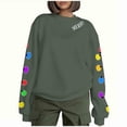 thumbnail image 2 of Women's Sweatshirt Fleece Lined Merry Christmas Graphic Pullover Long Sleeve Crewneck Tops Holiday Party Wear Casual Blouse, 2 of 9