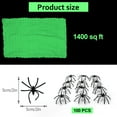 thumbnail image 2 of Glow in the Dark Spider Web Halloween Decoration with 100 fake spiders, Large Sized 1400 sq. ft, Horror Party Favor Haunted House Decor, 2 of 8
