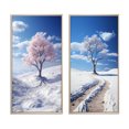 thumbnail image 2 of Designart "Snowy Tree gracefulness I" Snow Framed Wall Art Set Of 2 - White Landscapes Gallery Wall Frame Set For Home Decor, 2 of 6