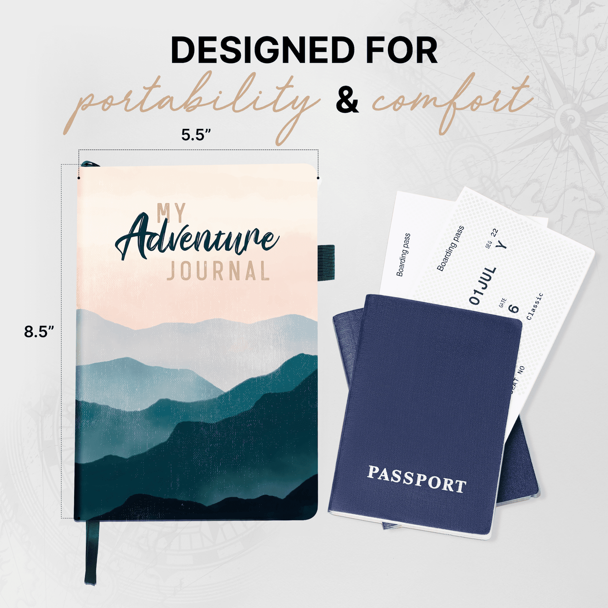 3-in-1 Travel Journal for Women - My Adventure Book, Travelers Notebook, Scrapbook & Bucket List Gifts for People Who Travel A Lot With Prompts - Cruise & Camping Essentials Planner Accessories Diary