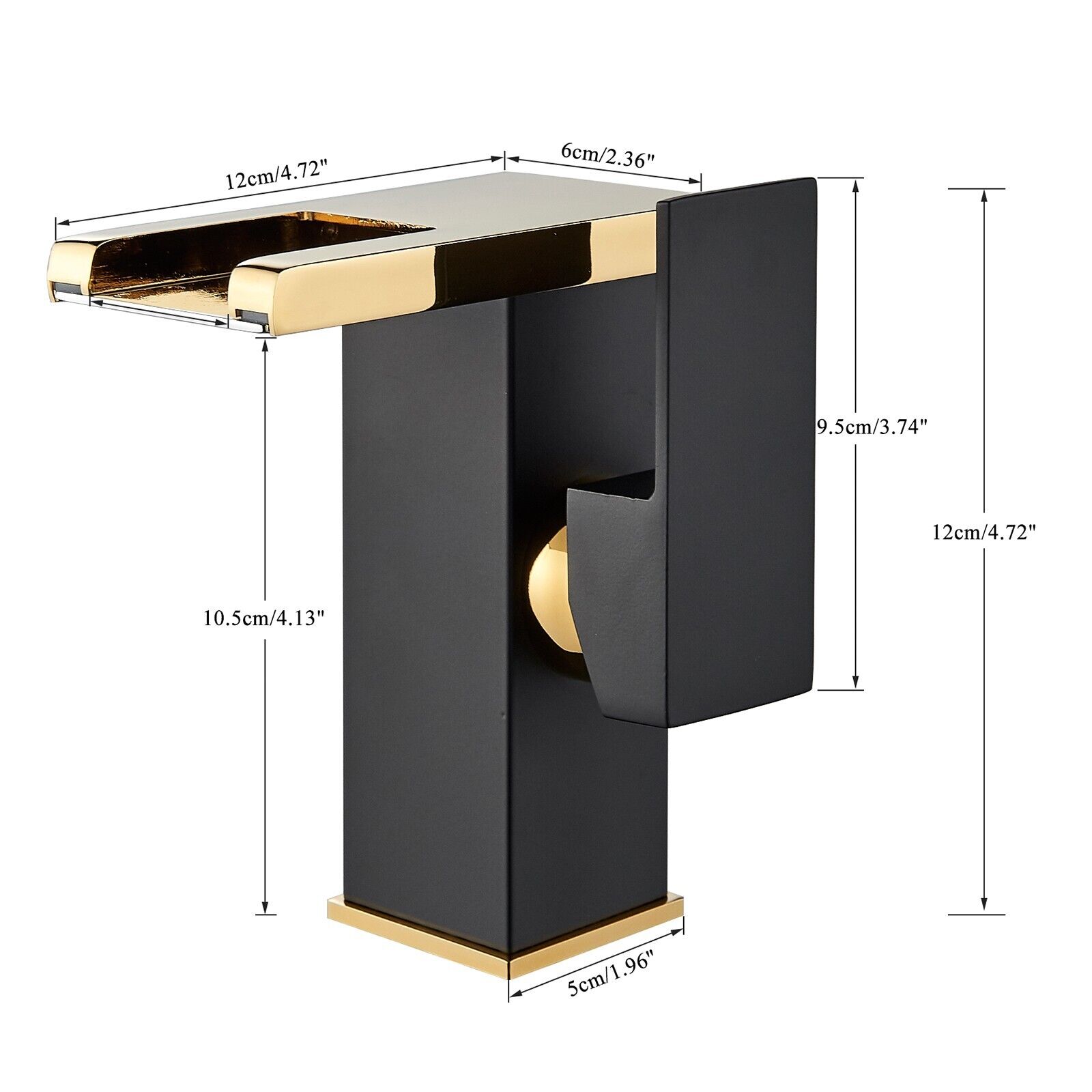 Black  Gold LED Bathroom Sink Faucet 1 Hole Basin Vanity Mixer Taps Single Handle