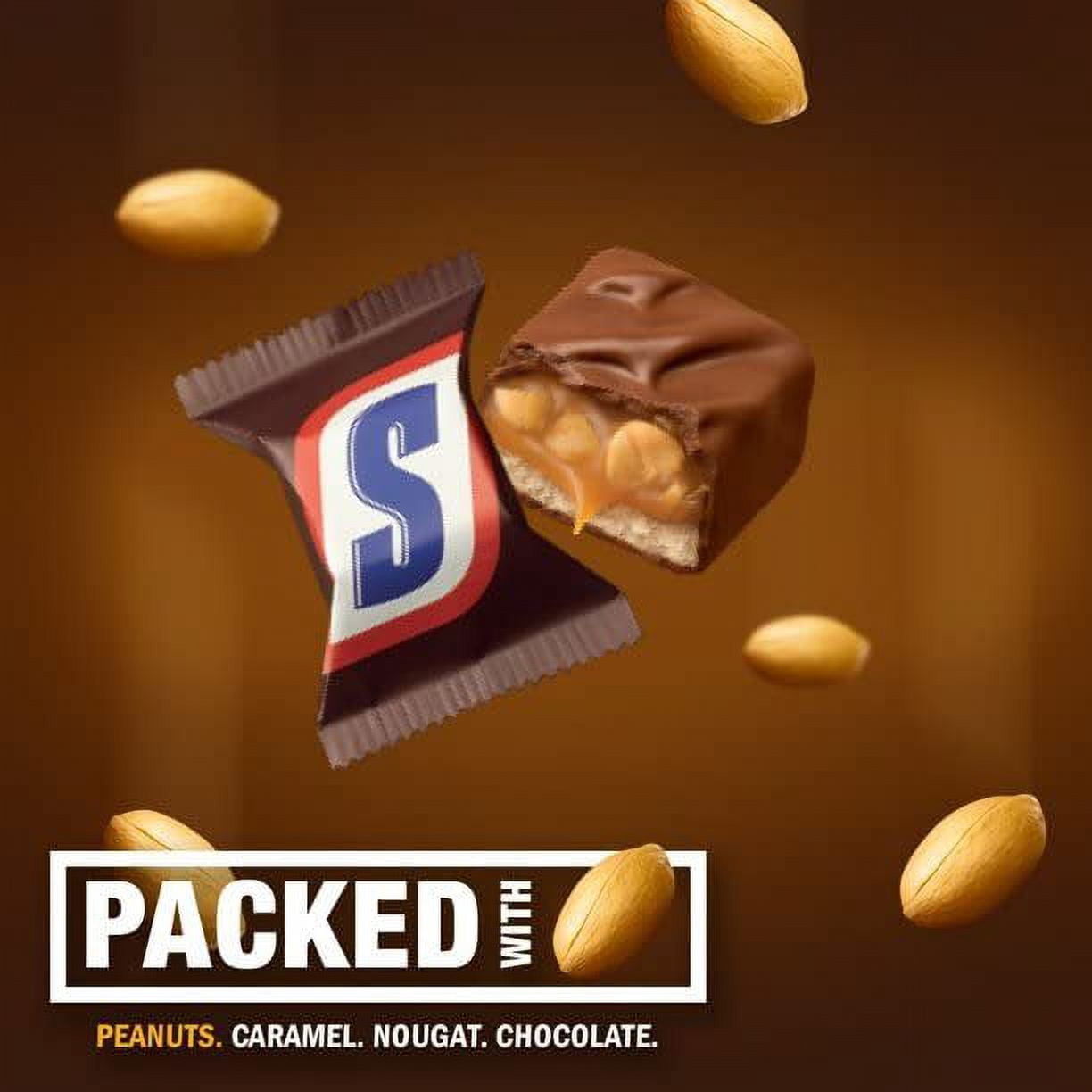 Snickers Minis Chocolate Caramel Candy Bars - Individually Wrapped Candy - with Roasted Peanuts, Nougat, Caramel, and Milk Chocolate  Bulk Candy 2 Pound