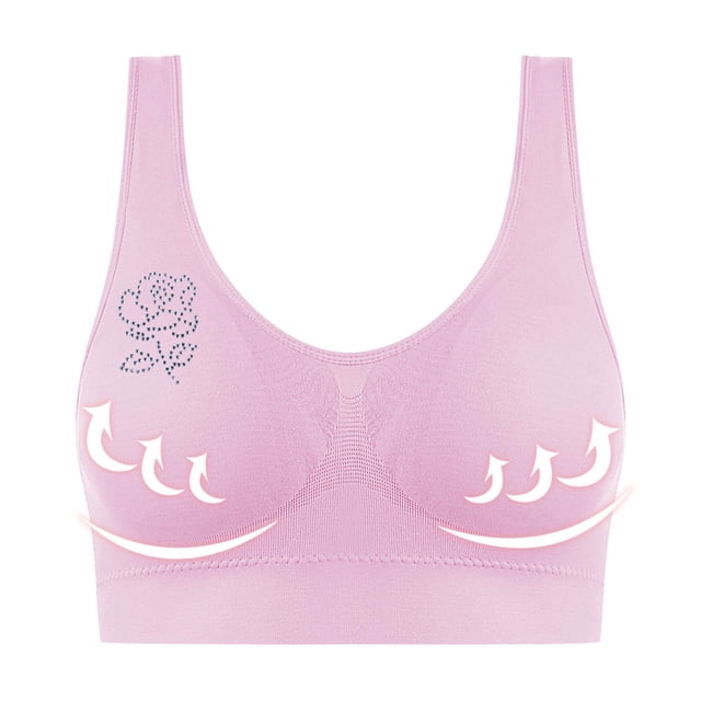 Ladies Traceless Comfortable Wireless Breathable Gathering Bra with Removable Padding for Daily Wear and Sleep