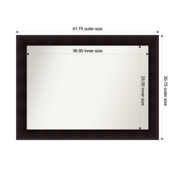Amanti Art Custom Wall and Bathroom Mirror (30.75 x 41.75 in.), Portico Espresso Frame