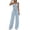 *1-Light Blue, variant on Women's 2 Piece Y2K Drawstring Sweatsuit Sets,Spaghetti Strap Top and Wide Leg Pants For Women,Ladies Going Out Lounge Outfits with Pockets,Beige,S-2XL