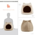 thumbnail image 4 of Best Friends by Sheri Meow Hut Fur Dome Pet Bed – Covered Cat Cave for Cats & Small Dogs up to 15 lbs, Faux Fur Hideaway with Water-Resistant Bottom, Machine Washable, Wheat, 4 of 5