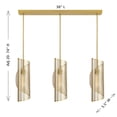 thumbnail image 7 of Hillbourne 3-Light Linear Chandelier in Warm Brass, 7 of 7