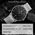 thumbnail image 5 of Men Watches Fashion Minimalist Quartz Watch for Men Analog Waterproof Watches with Stainless Steel Mesh Band Gift for Man, 5 of 8