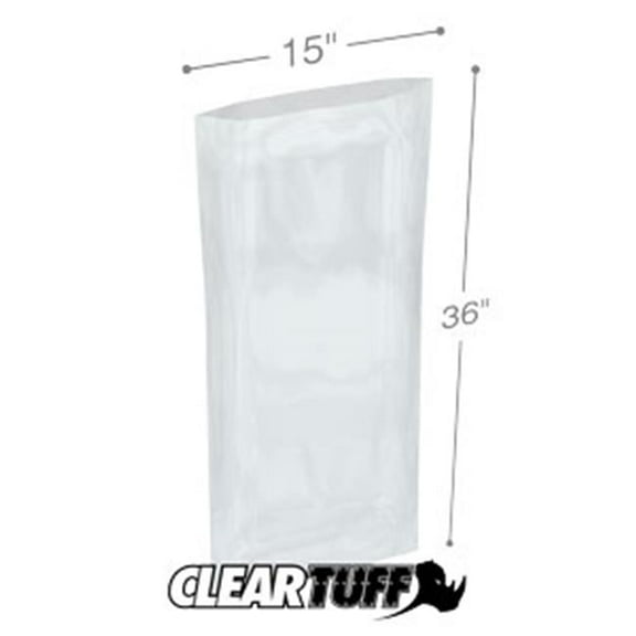 International Plastics PB21536 15 x 36 in. Clear Poly Bags, 0.002 Gauge - Case of 500