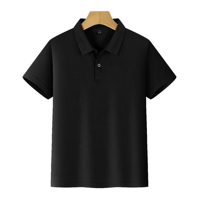 Chemises Polo pour Garçons, Chemises d'Uniforme Noires pour Garçons, Chemise à Manches Courtes, Chemise de Rugby Boutonnée, Tenue pour Garçons de 7-8 Ans