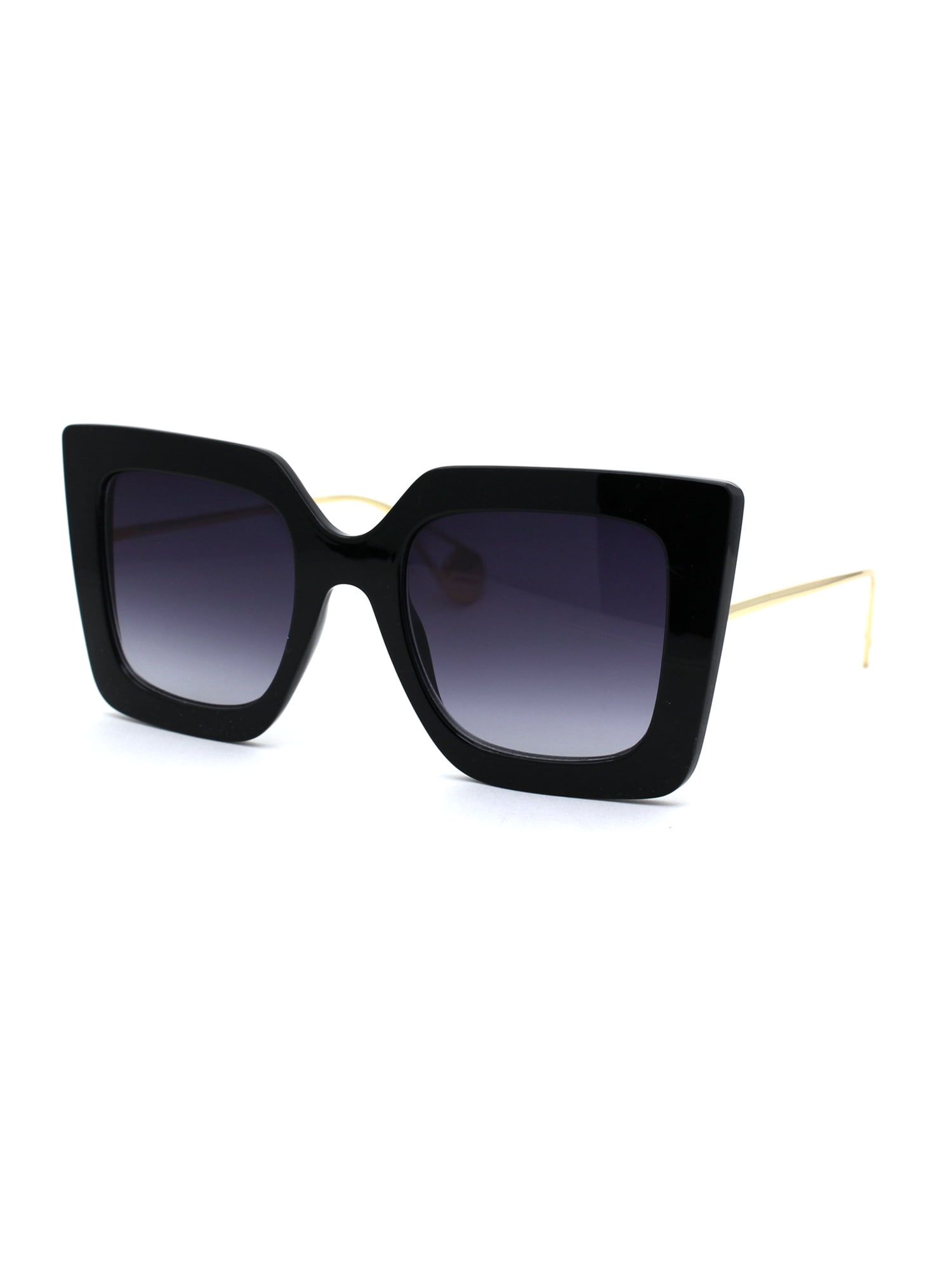 Womens 90s Chic Thick Plastic Oversize Cat Eye Sunglasses Black Smoke Womens 90s Chic Thick Plastic Oversize Cat Eye Sunglasses Black Smoke