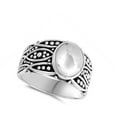 thumbnail image 4 of Weave Wave Oxidized Wide Oval Bead Bali Ring Sterling Silver 925 Band Jewelry Female Male Size 7, 4 of 4