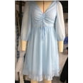 thumbnail image 1 of KOMOO Women Dot Ruffle Dress 3/4 Puff Sleeve Cutout Drawstring Swing Dress A-Line Dress Oversize, 1 of 2