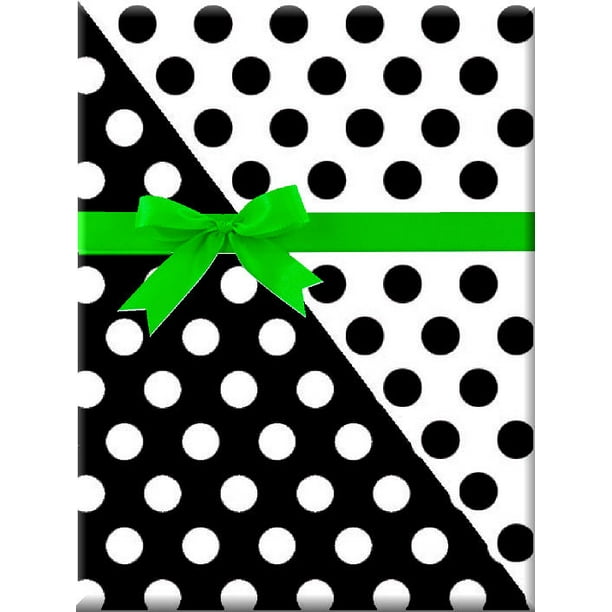 Reversible Double-Sided Black and White Polka Dot Specialty Gift Wrapping  Paper Premium Specialty 15Ft Roll - Walmart.com