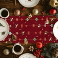 thumbnail image 5 of Christmas Dresser Scarf Farmhouse, Dining Table Decorations for Wedding/Parties, Winter Xmas Balls Gifts Red Table Runner 36 Inches Long for Kitchen Dining, 13 x 36 In, 5 of 9