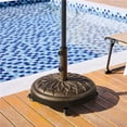 thumbnail image 5 of Yaheetech 20″ Round Antique Umbrella Base with Lockable Wheels, Bronze, 5 of 7