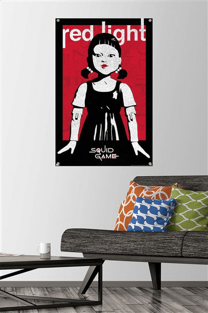 Netflix Squid Game - Red Light Wall Poster with Pushpins, 22.375" x 34"