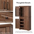 thumbnail image 6 of K&K 71" Tall Kitchen Pantry Cabinet with 3 Pull Out Cabinet Organizers, Farmhouse Embossed Texture Storage Cabinet with 6 Door Shelves, 2 Drawers, Freestanding Cupboard for Kitchen, Dining Room White, 6 of 27